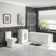 Solarna Complete Modern Bathroom Suite, Bath Vanity Toilet Taps Shower
