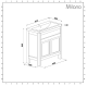 Milano Aston - Light Grey 600mm Traditional Bathroom Cloakroom Vanity Unit with Basin-ceramic with tap