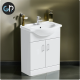 Orchard Eden white floorstanding vanity unit and ceramic basin 650mm