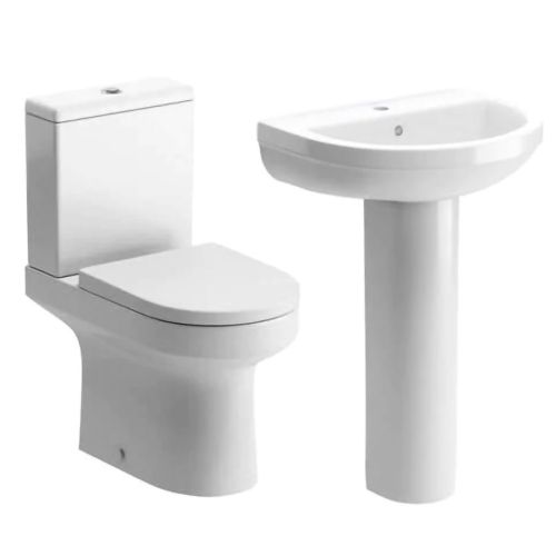 Harton Suite, Close Coupled Toilet, Basin and Full Pedestal