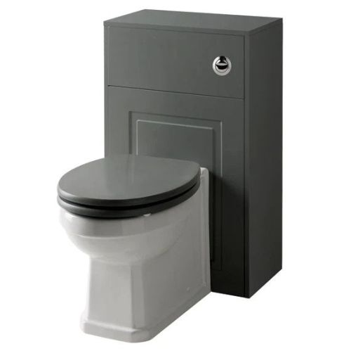 FUR528AS/840/535 Astley 500mm WC Unit with BTW WC Pan and Soft Close Seat - Matt Grey