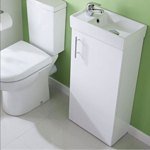 Lanza Cloakroom Vanity Unit Gloss White