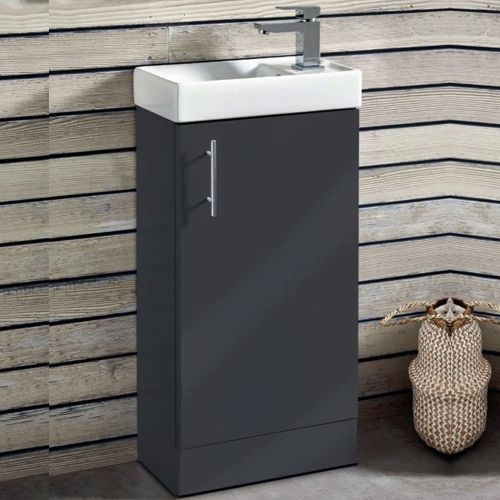 Lanza Cloakroom Vanity Unit and Basin Anthracite