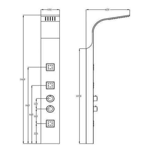 Alubla White Thermostatic Shower System Wall Mounted