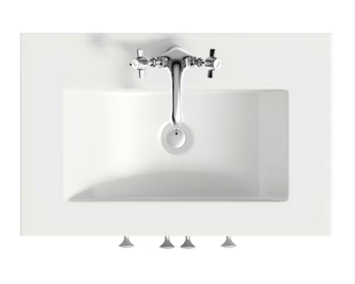 Milano Aston - Light Grey 600mm Traditional Bathroom Cloakroom Vanity Unit with Basin-ceramic with tap